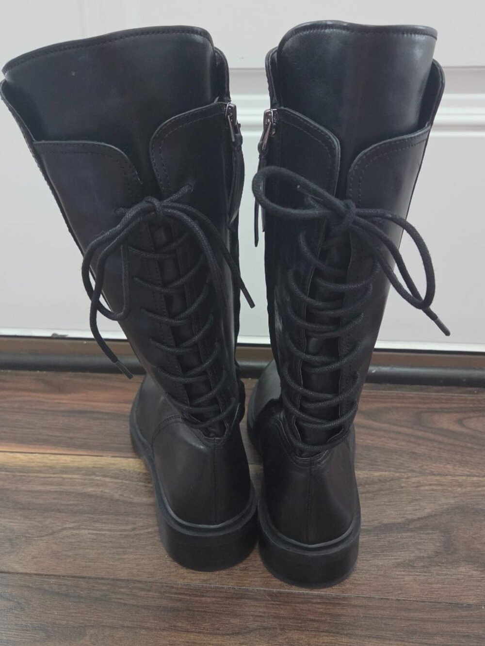 NWOT Sam Edelman Women's Franka Boots Size 8.5 M Black Equestrian lace-up